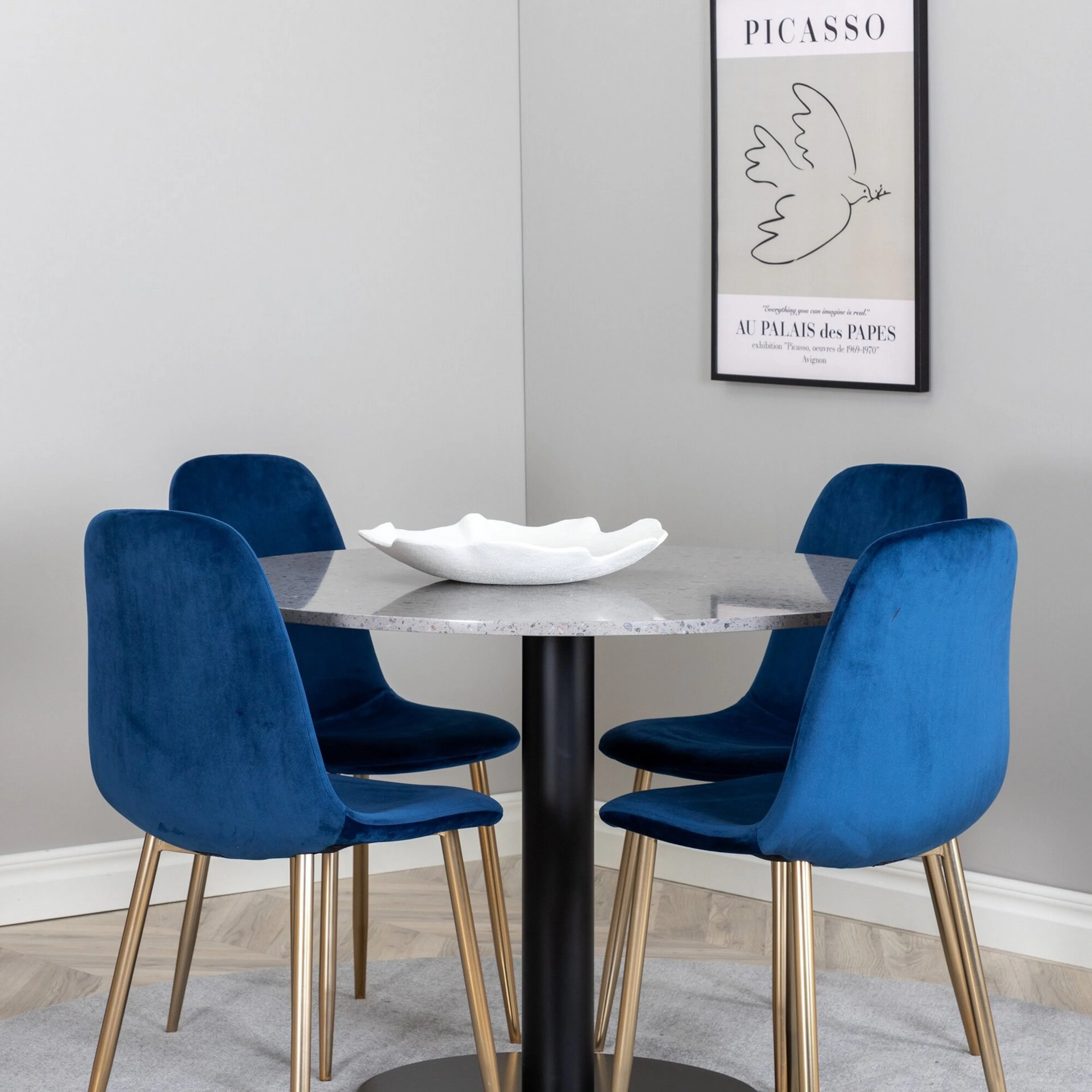 Grå/Svart/Blå/Mässing