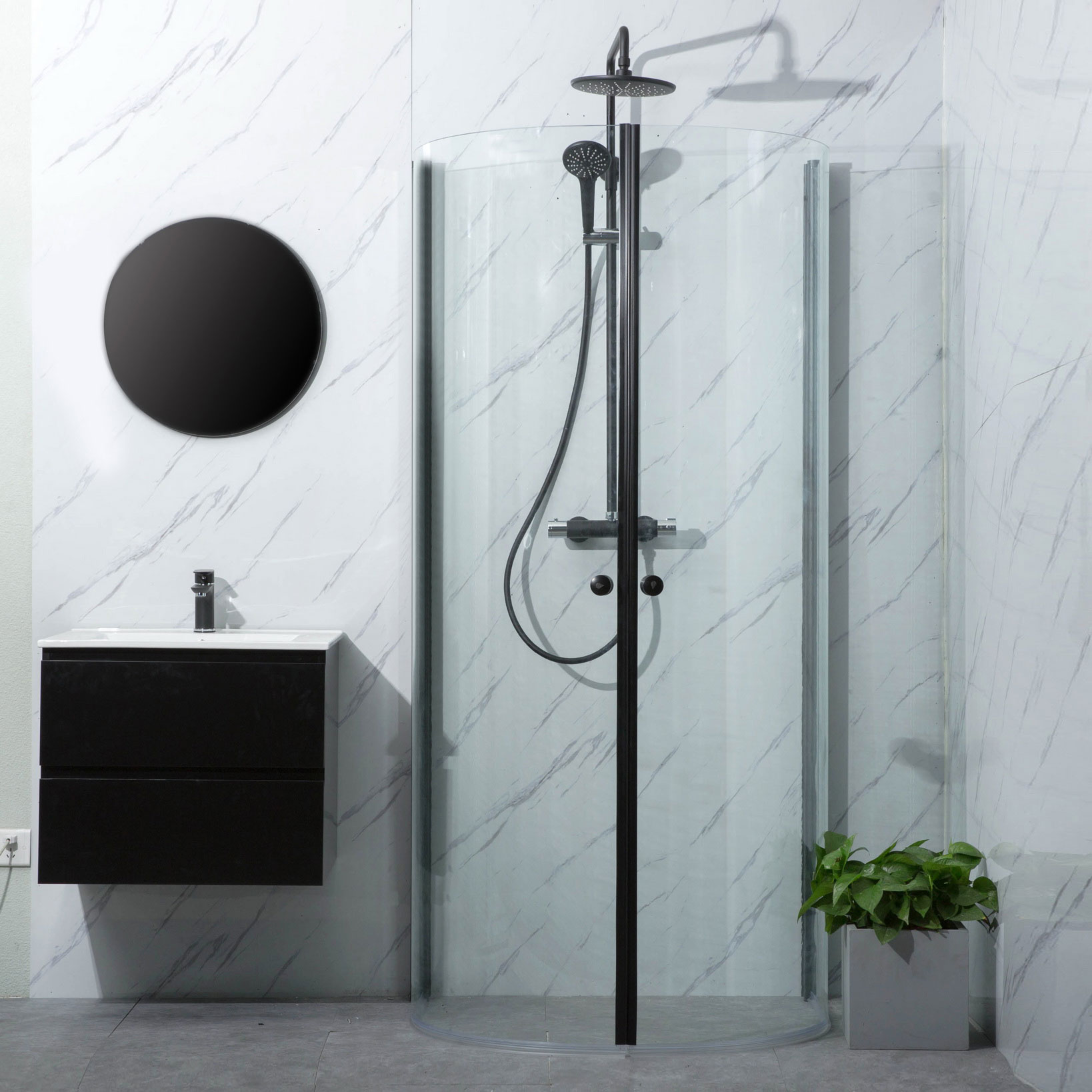 Duschhörn Bathlife Mitt svart