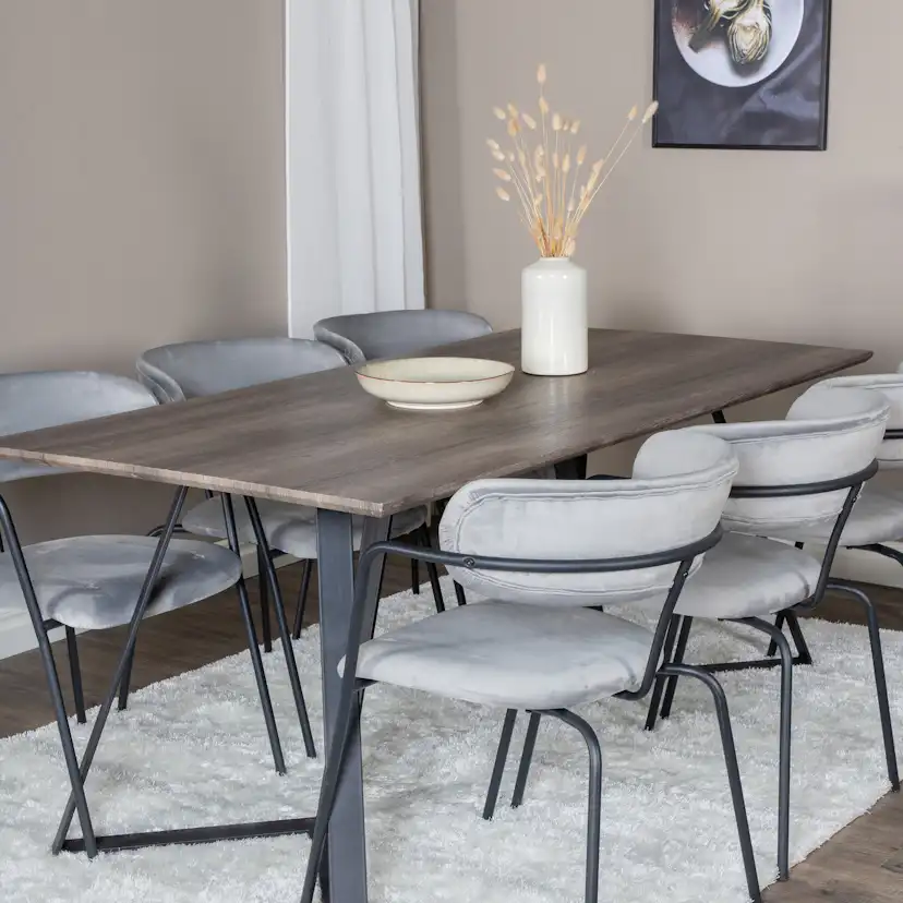 Matgrupp Venture Home Madde med 6 Aris Stolar Sammet
