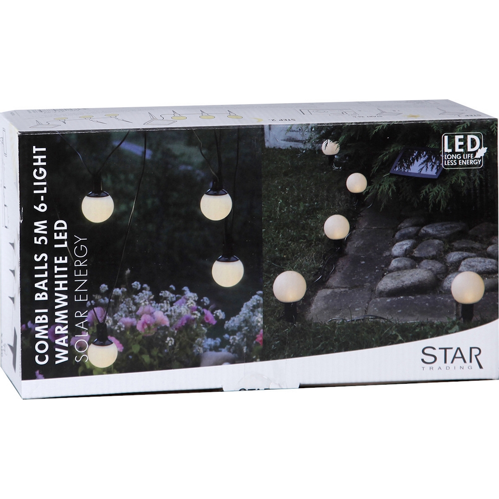 Solcellsslinga Star Trading Globus LED Ljusslinga med Sensor