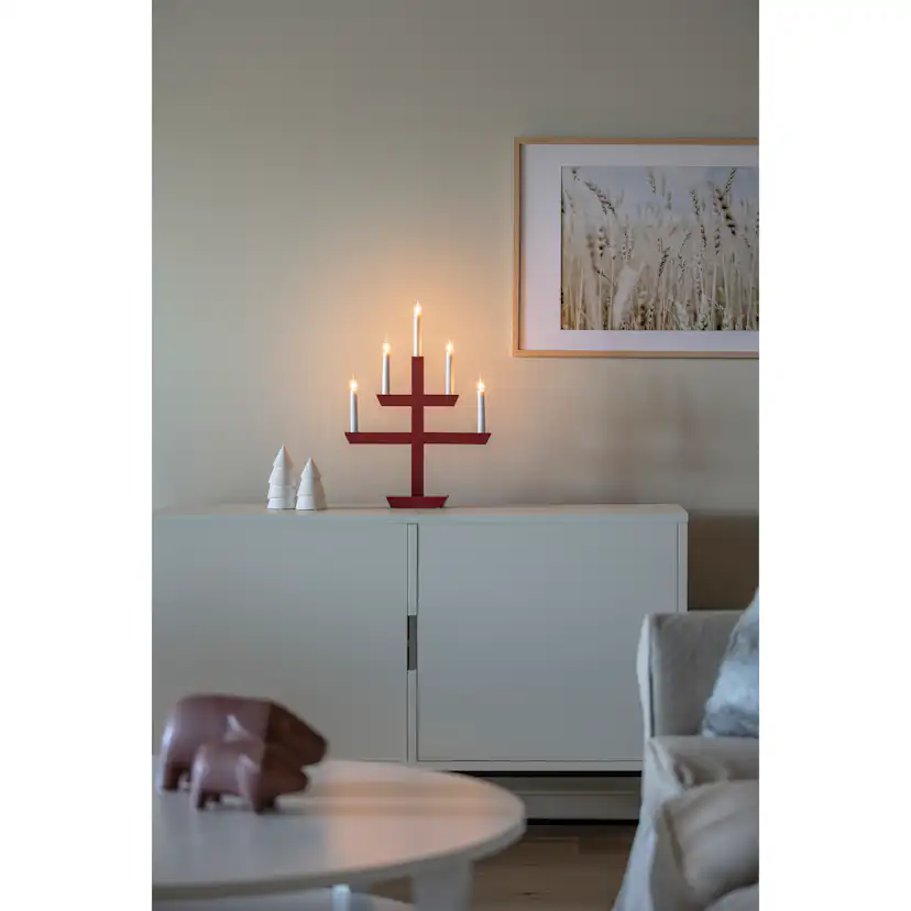 Adventsljusstake Gnosjö Konstsmide 2572 Träljusstake 5 Ljus