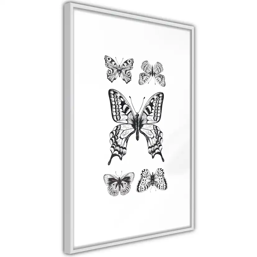 Poster Artgeist Affisch Five Butterflies