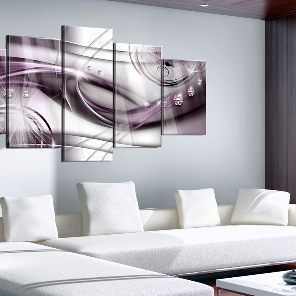 Foto på akryl - Violet Glow [Glass] 200x100 Mått: 200x100 cm