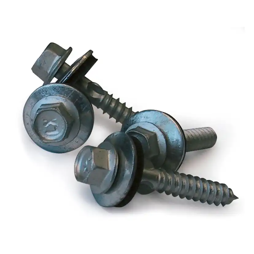 Skruv med Tätning Plastmo Silver 200 st