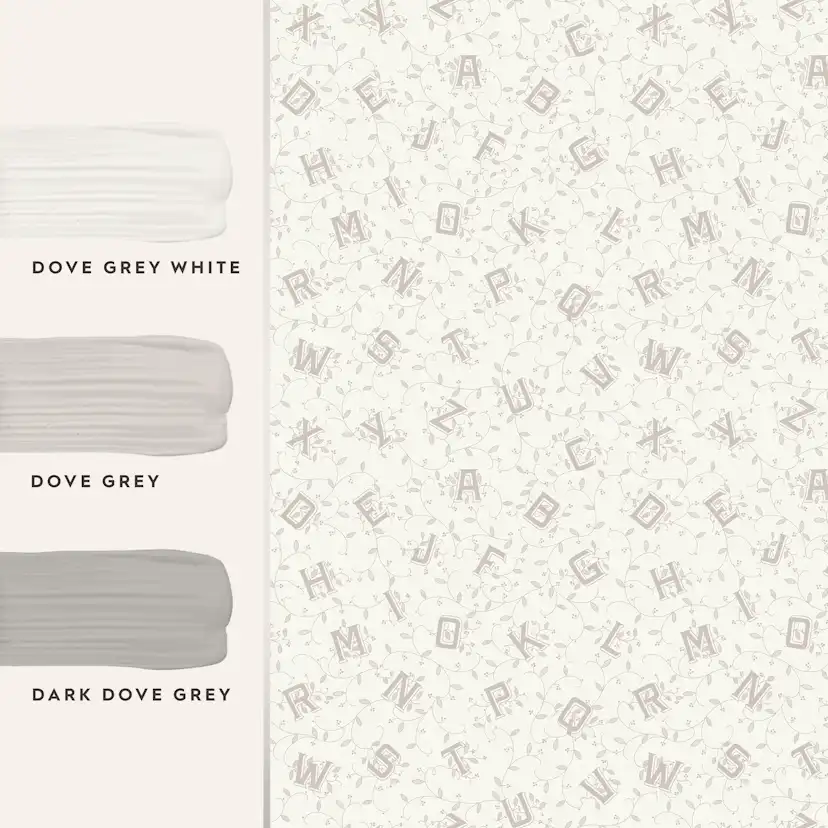 Tapet Laura Ashley Alphabet Dove Grå 119862