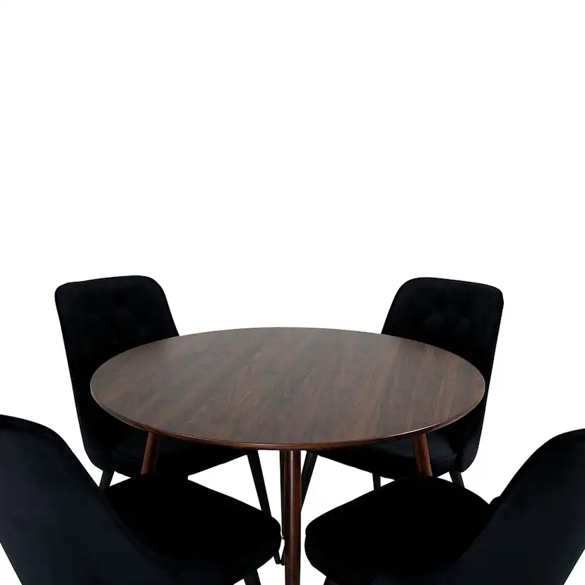 Matgrupp Venture Home Plaza med 4 Velvet Deluxe stolar