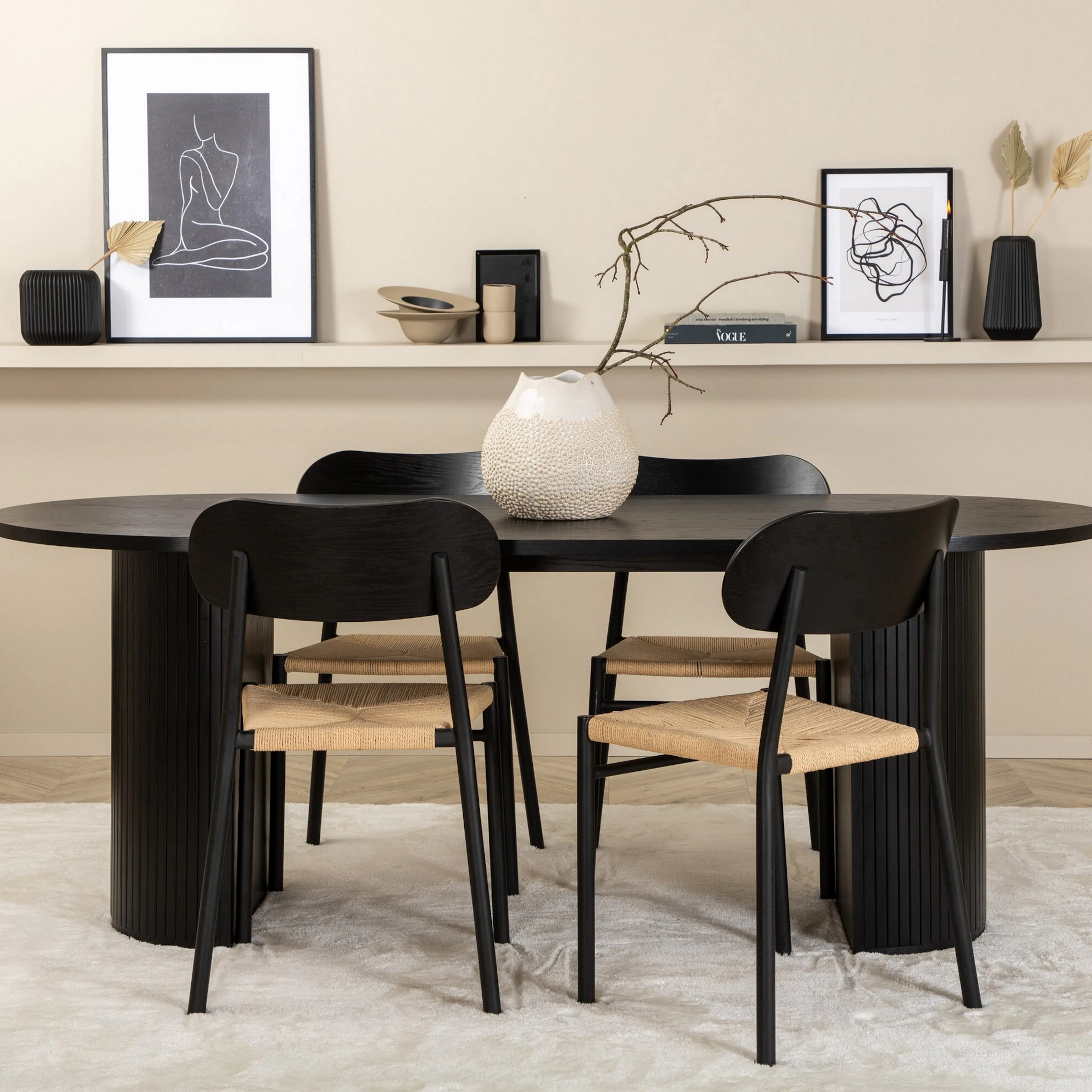 Matgrupp Venture Home Bianca Oval med 4st Polly Stolar