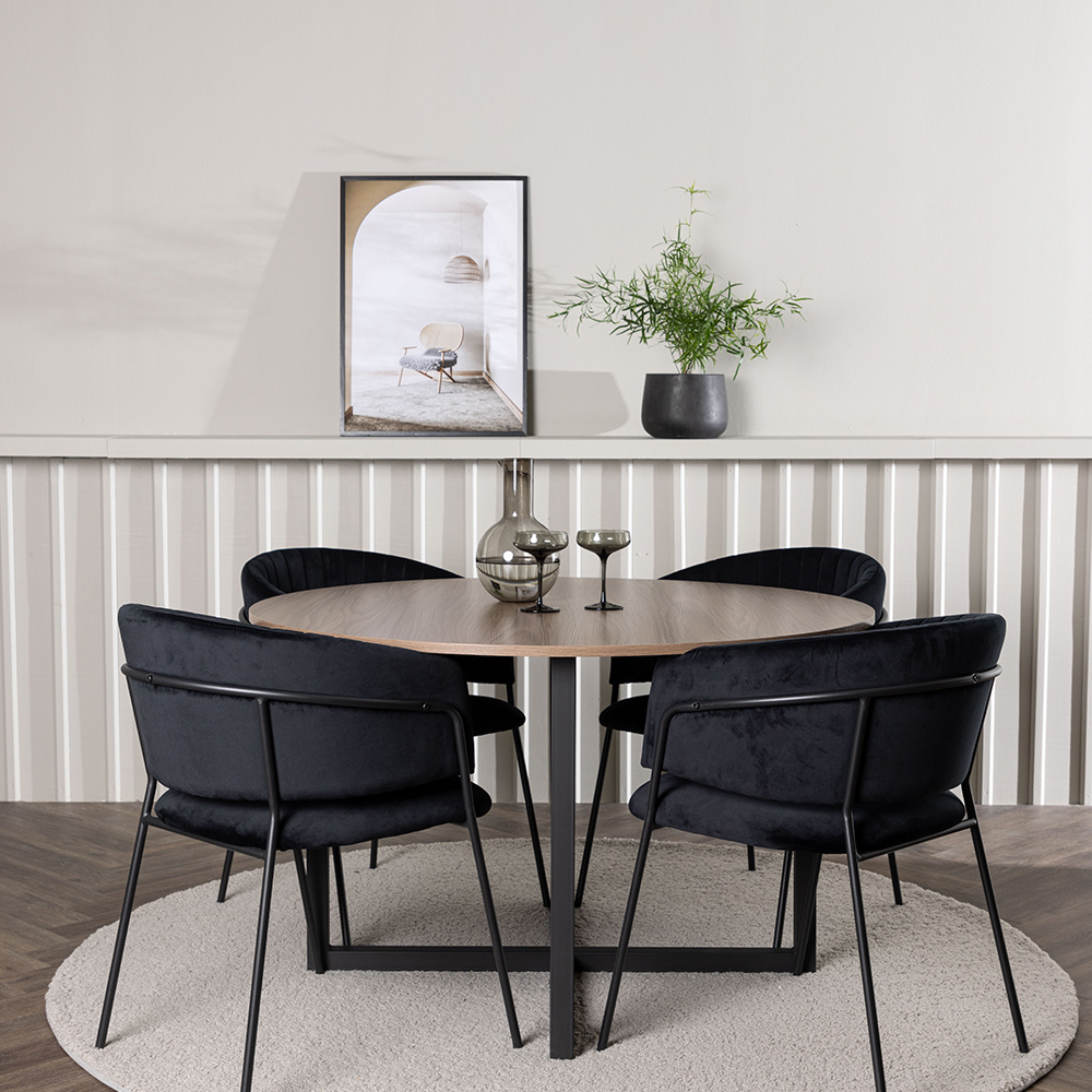 Matgrupp Venture Home Durango Ø120 cm med 4 st Selma stolar