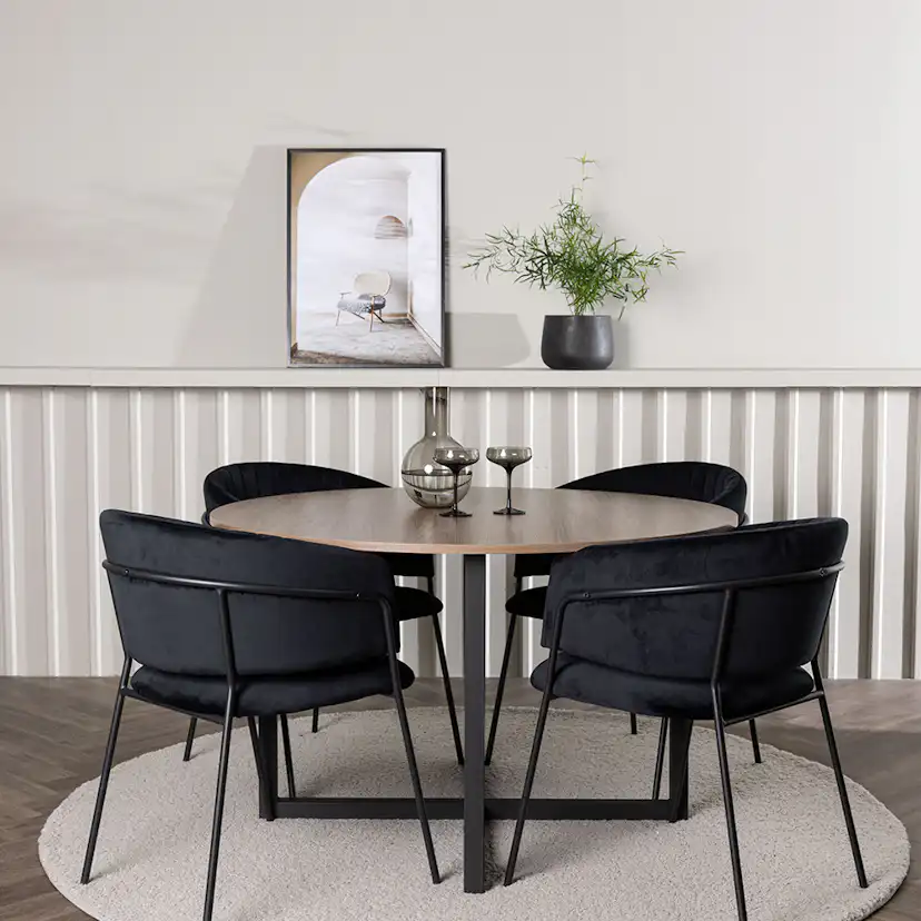 Matgrupp Venture Home Durango Ø120 cm med 4 st Selma stolar