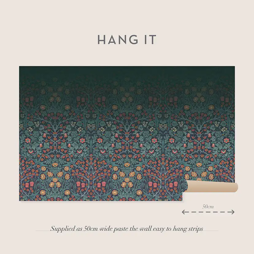 Fototapet William Morris At Home Blackthorn Navy