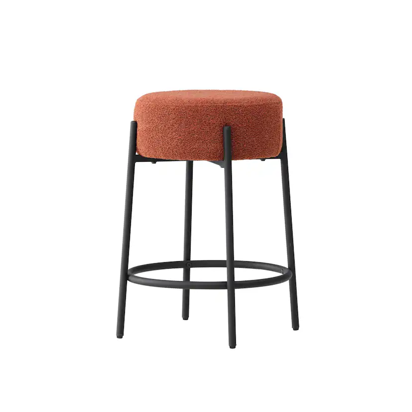 Tucson Bar Chair - Black Legs / Roasty Boucle Barstol Venture Home Tucson