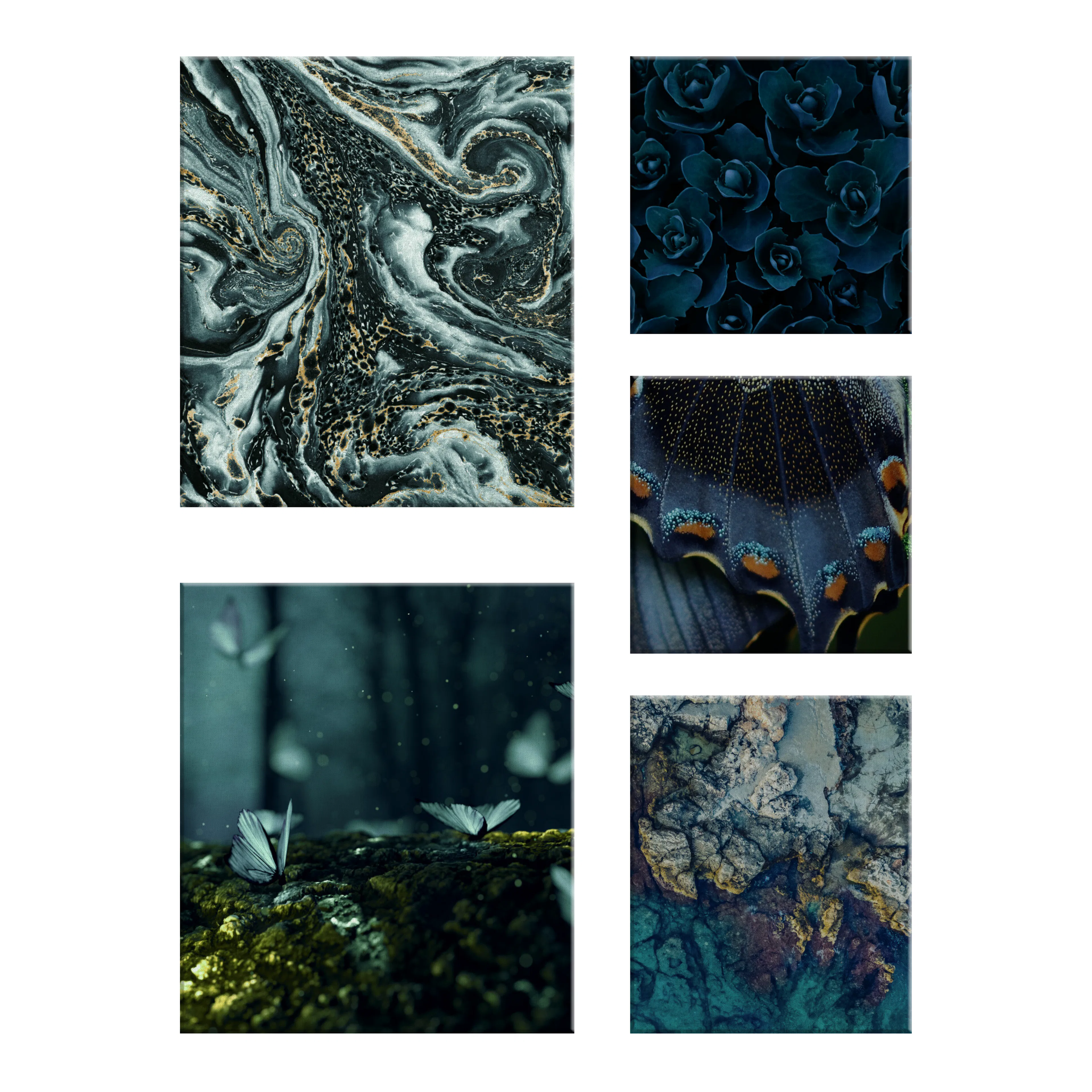 Canvastavla Art For The Home Set av 5 Classic Chique Mystisk 80x60cm