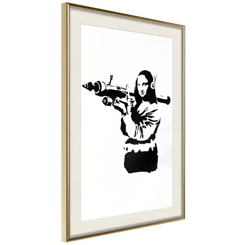 Poster Artgeist Affisch Banksy Mona Lisa with Rocket Launcher