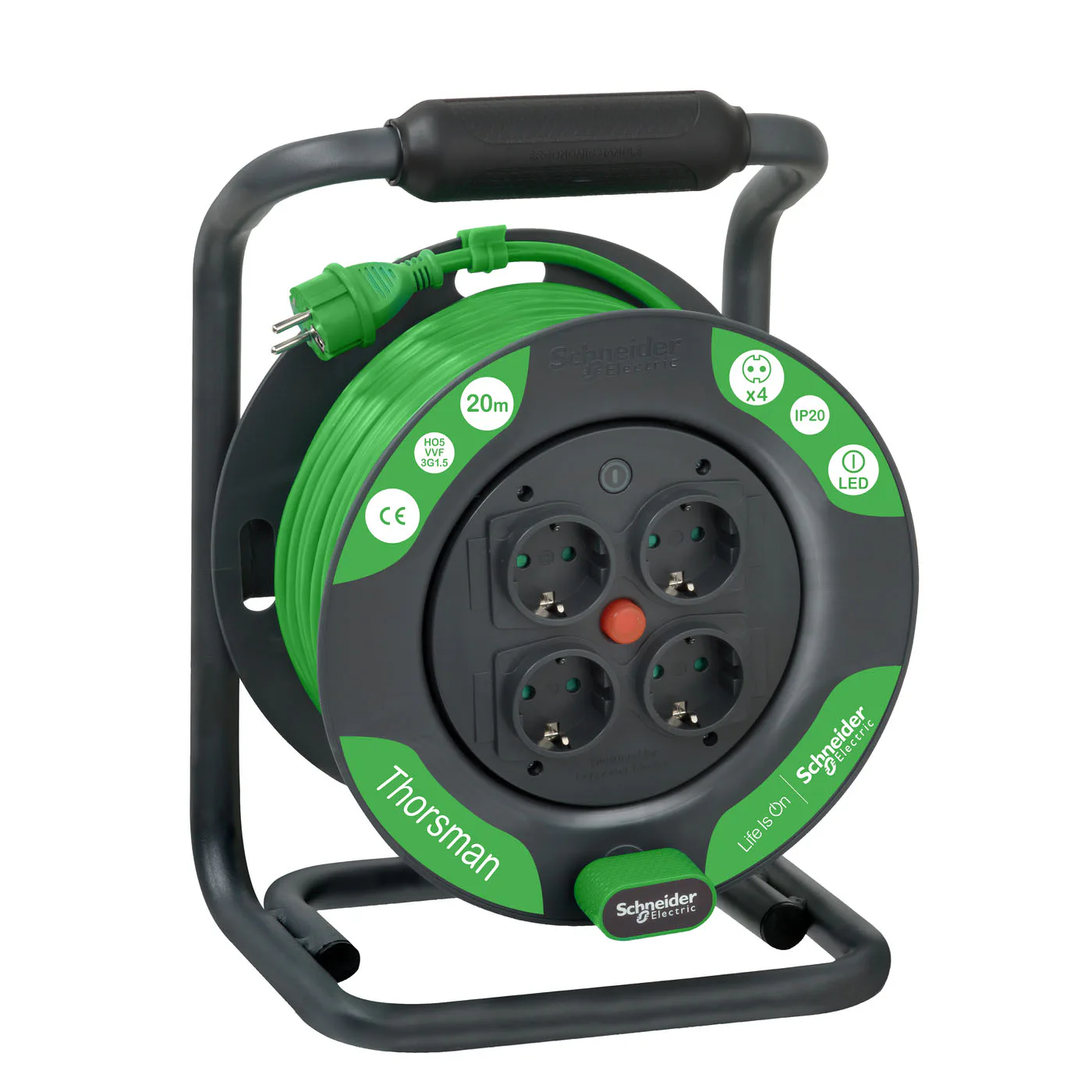 Kabelvinda Schneider Electric Thorsman HO5VVF 3G1.0 IP20 Schuko