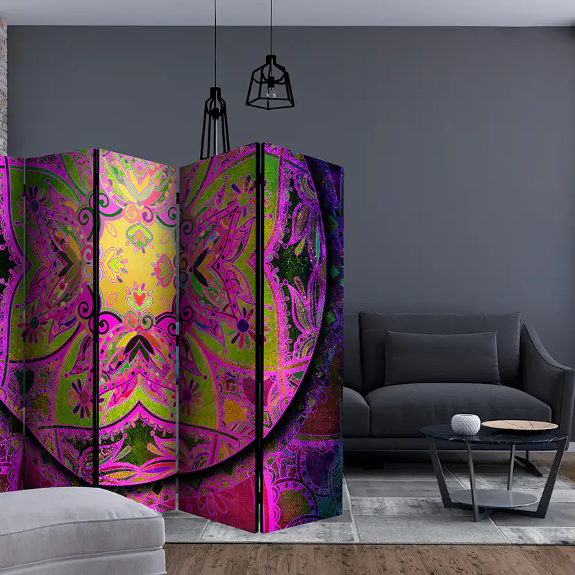 Rumsavdelare Skärmvägg Arkiio Mandala: Pink Expression II 225x172 cm