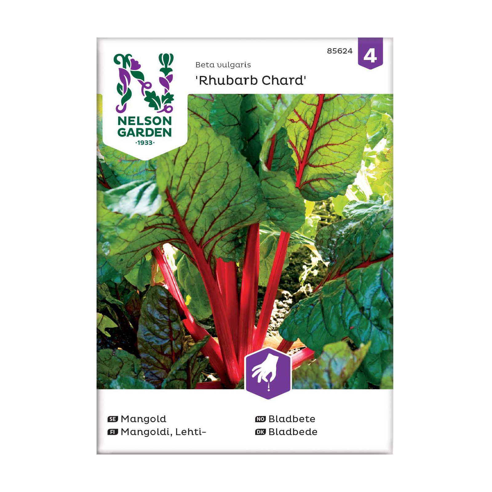 Frö Mangold Nelson Garden Rhubarb Chard Röd