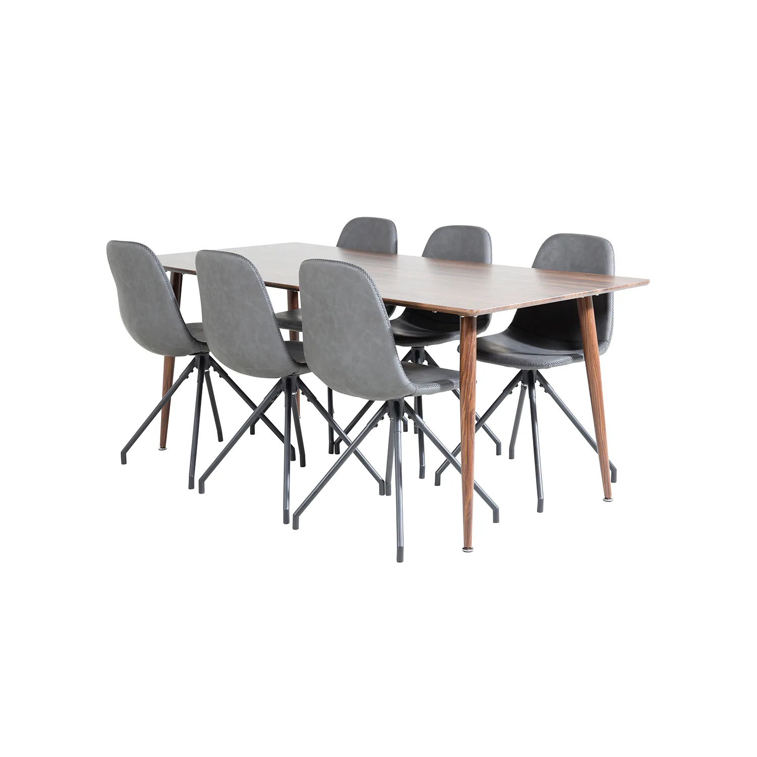 Matgrupp Venture Home Pobbie med 6 Stolar Konstläder