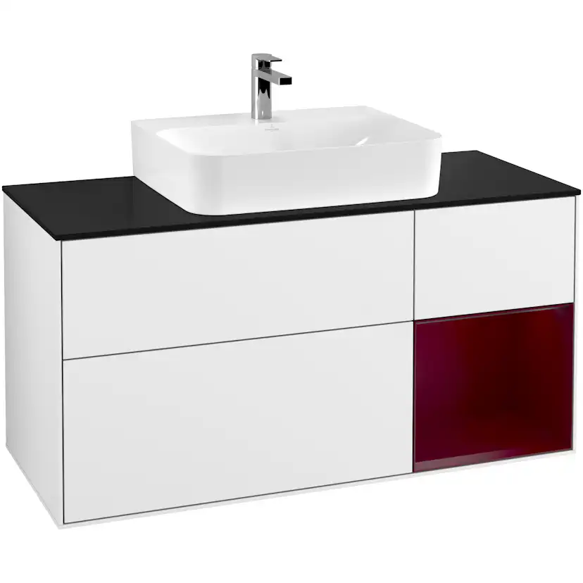 Tvättställsskåp Villeroy & Boch Finion med 3 Lådor Hylla och Bänkskiva för Centrerat Tvättställ