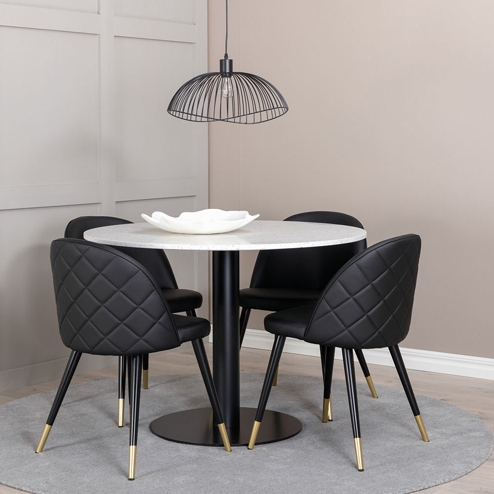 Matgrupp Venture Home Roxanna med 4 Valentina Stolar Konstläder