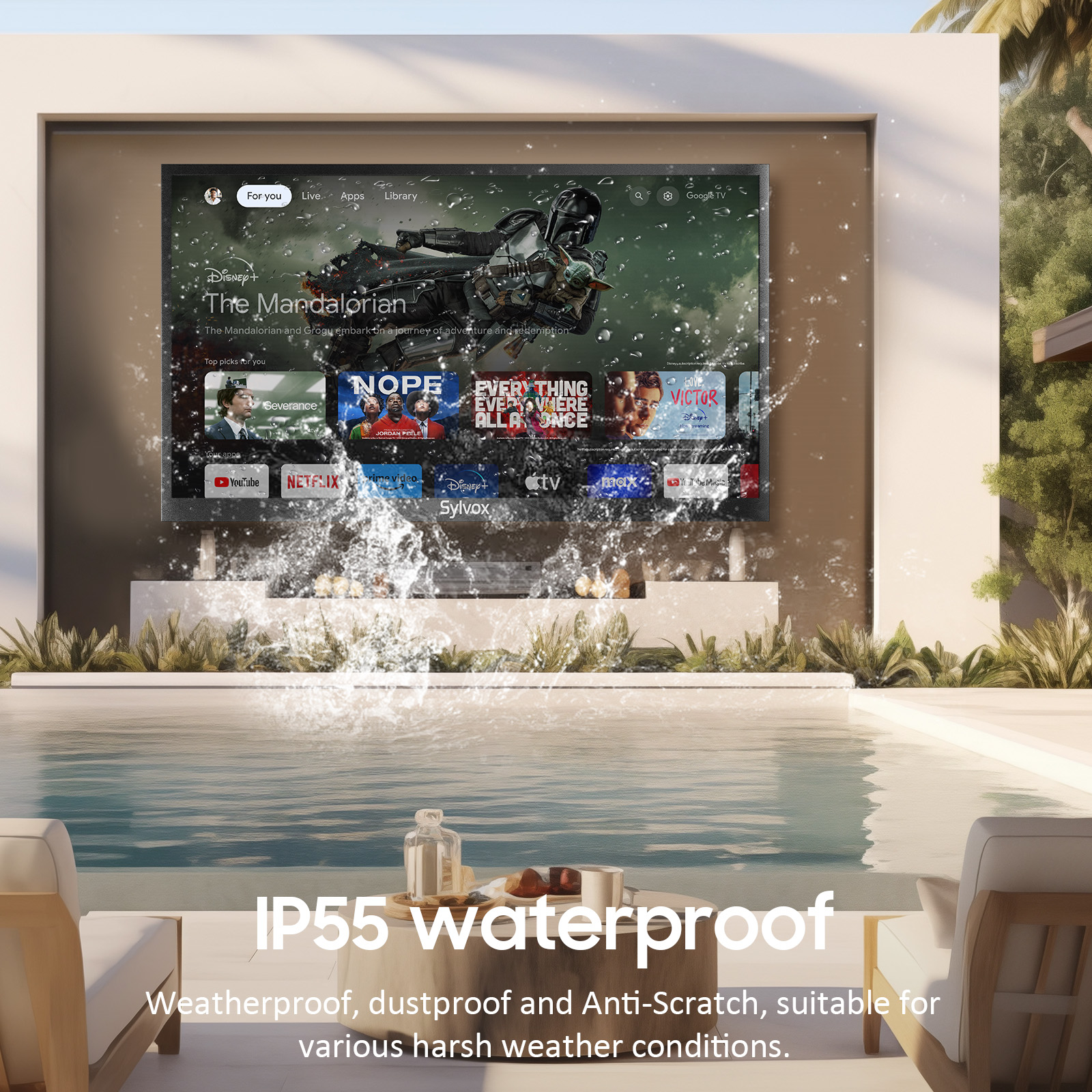 Utomhus TV Sylvox Pergola Pro QLED 65tum
