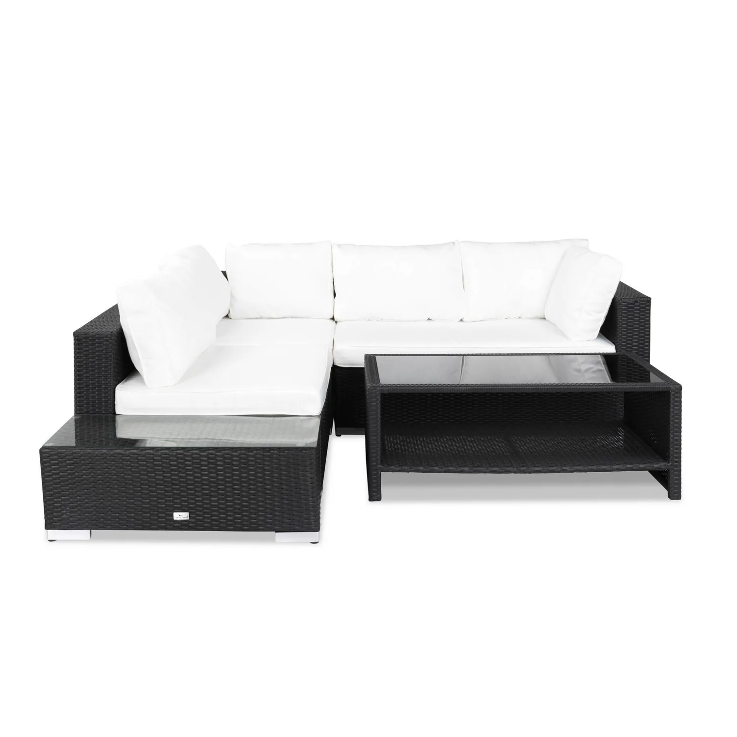 Loungegrupp Comfort Garden Bahamas 4-sits med Avslut och Bord med Hylla Utomhus