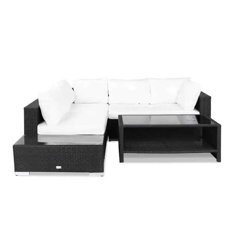 Loungegrupp Comfort Garden Bahamas 4-sits med Avslut och Bord med Hylla Utomhus