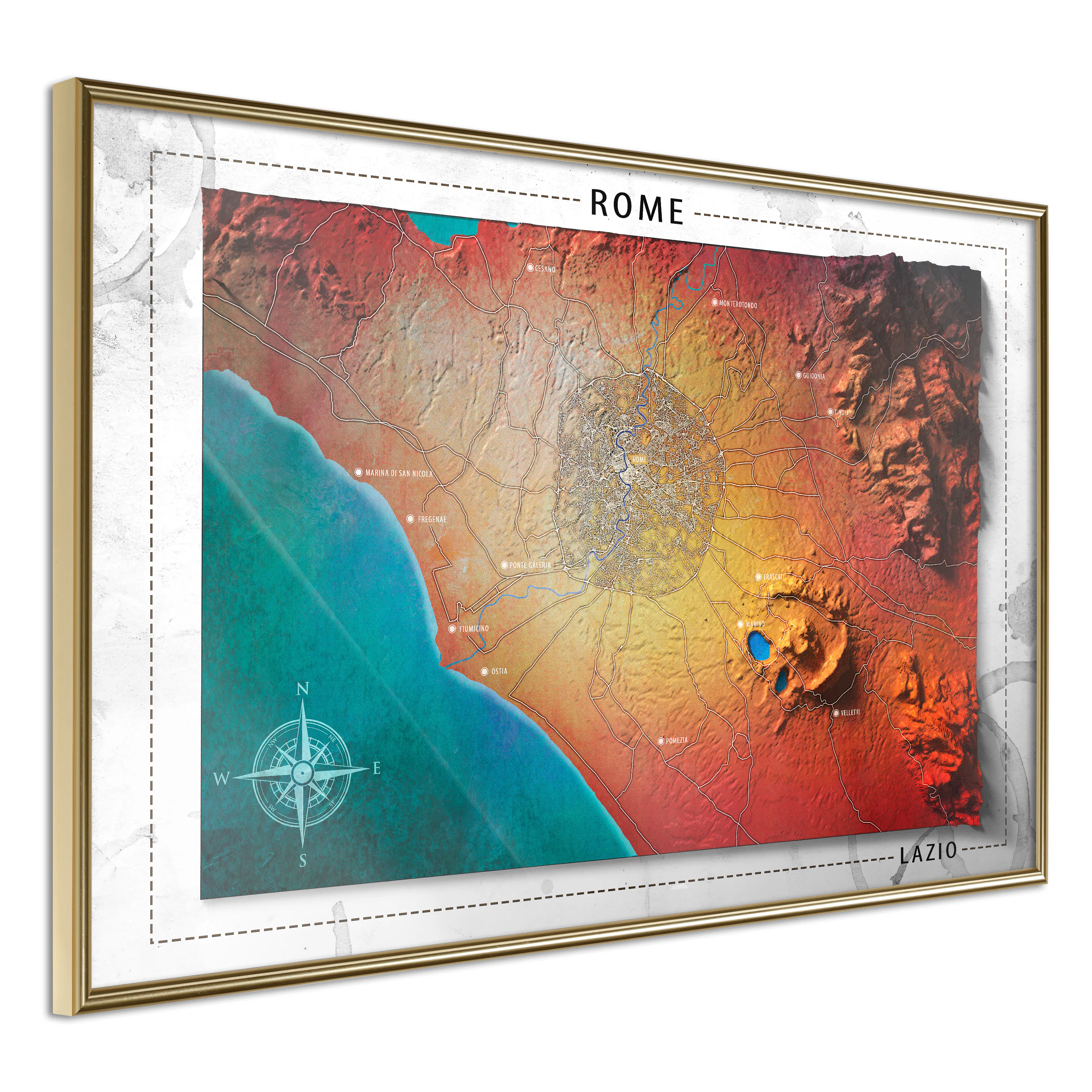 Poster Artgeist Affisch Isometric Map Rome