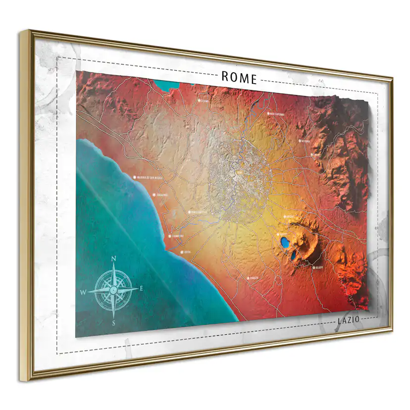 Poster Artgeist Affisch Isometric Map Rome