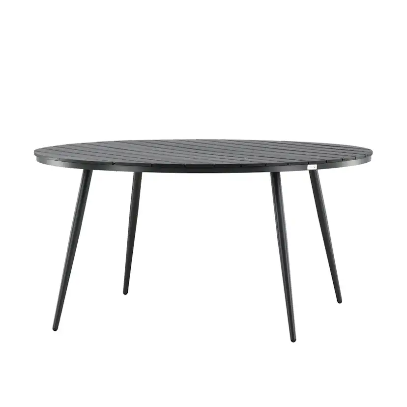 Break - Dining Table Round- Black / Black - Alu / Aintwood - Svart