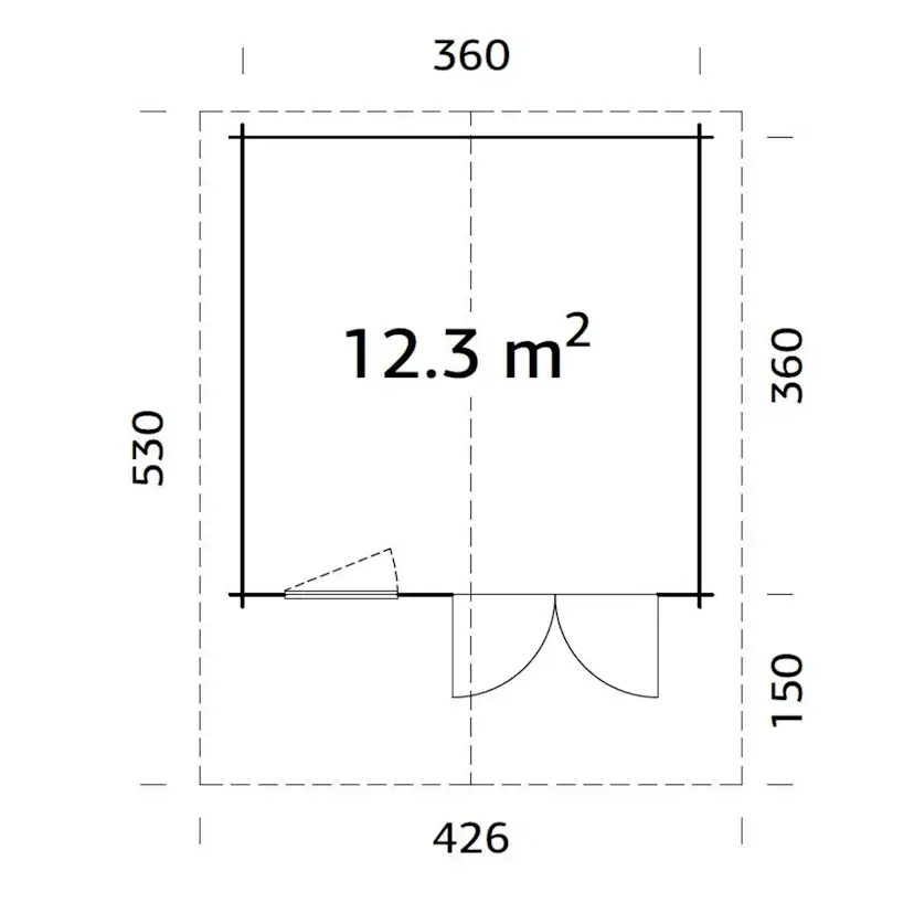 Stuga Palmako Sally 12,3 m2