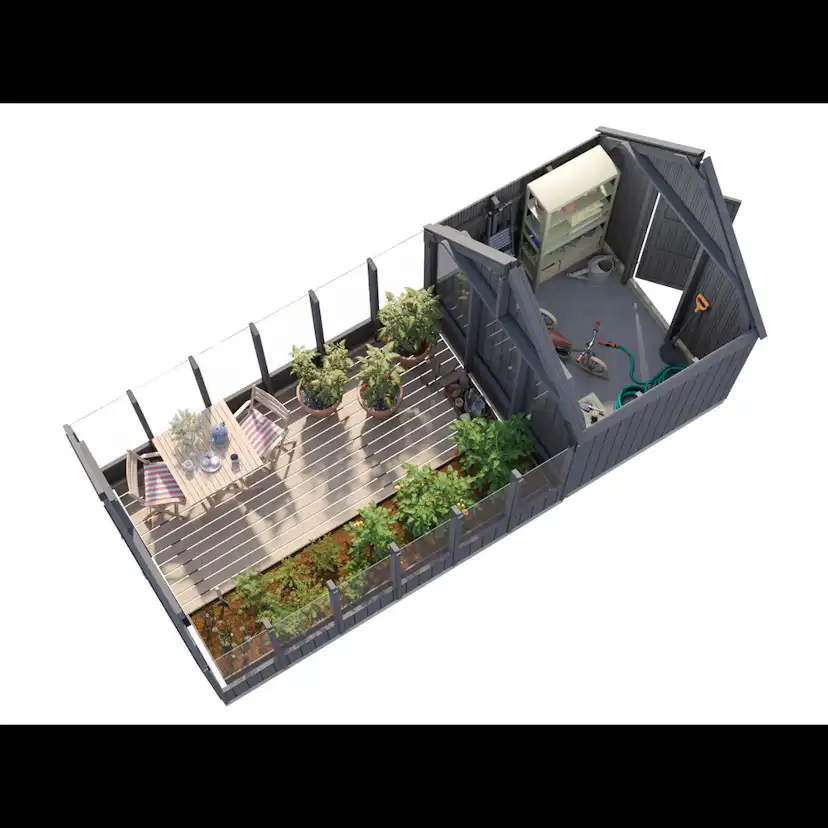 Växthus Palmako Emilia 13,1 m² (inv. 8,2+4,0 m²)