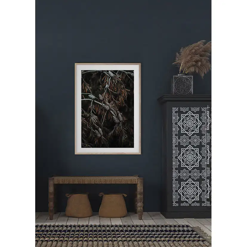 Poster Gallerix Tree Cones Dark