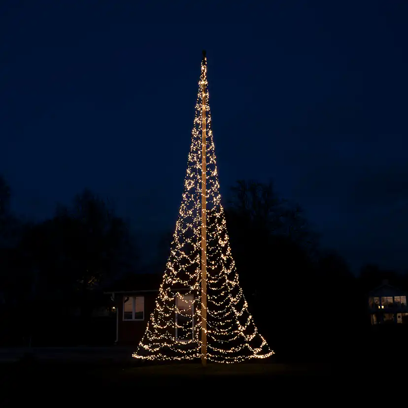 Flaggstångsbelysning Glimma 10 m 2000 LED DUOLED med app 10m, 2000 ljuskällor, DUOLED