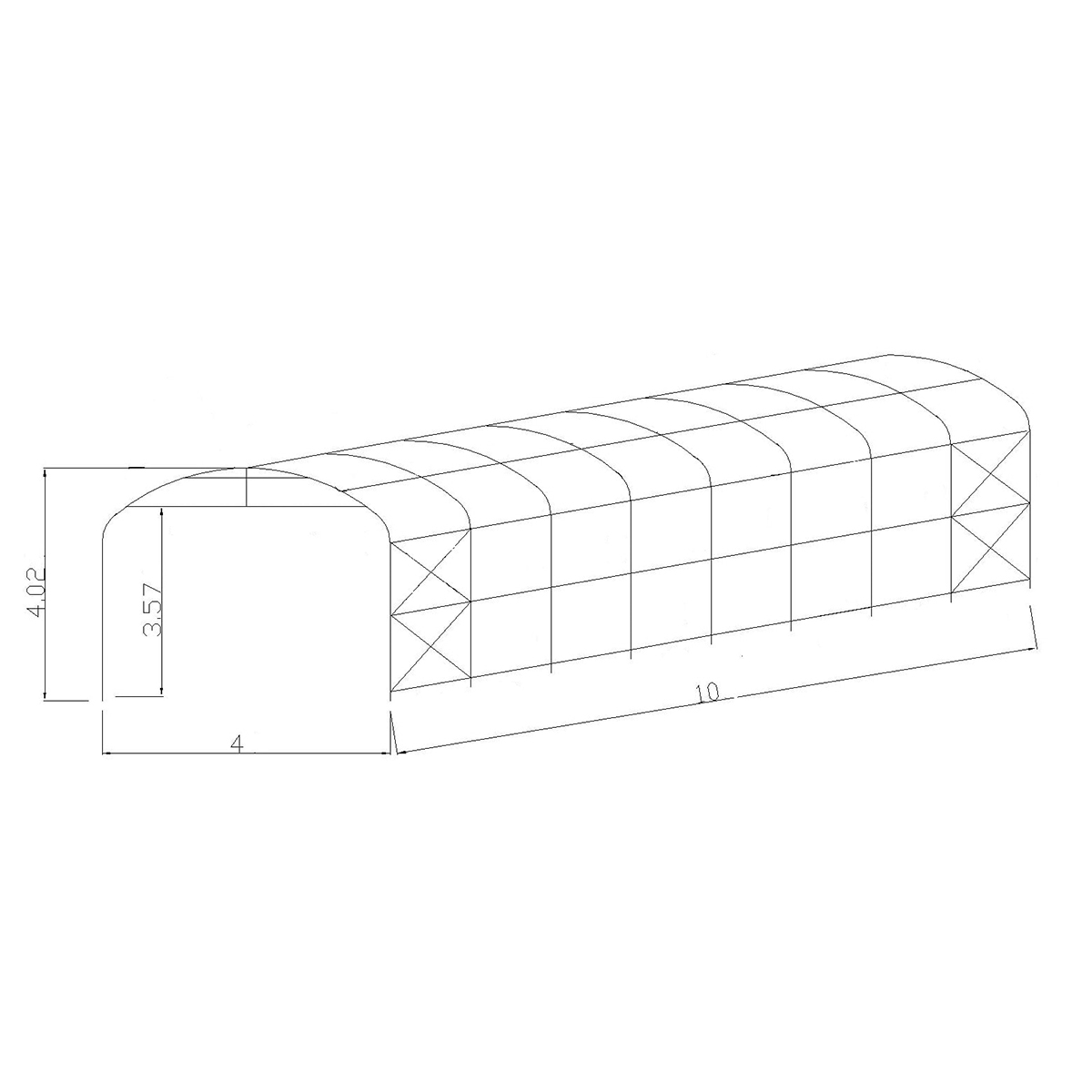Garagetält Timco G500 4 x 10 m Grå