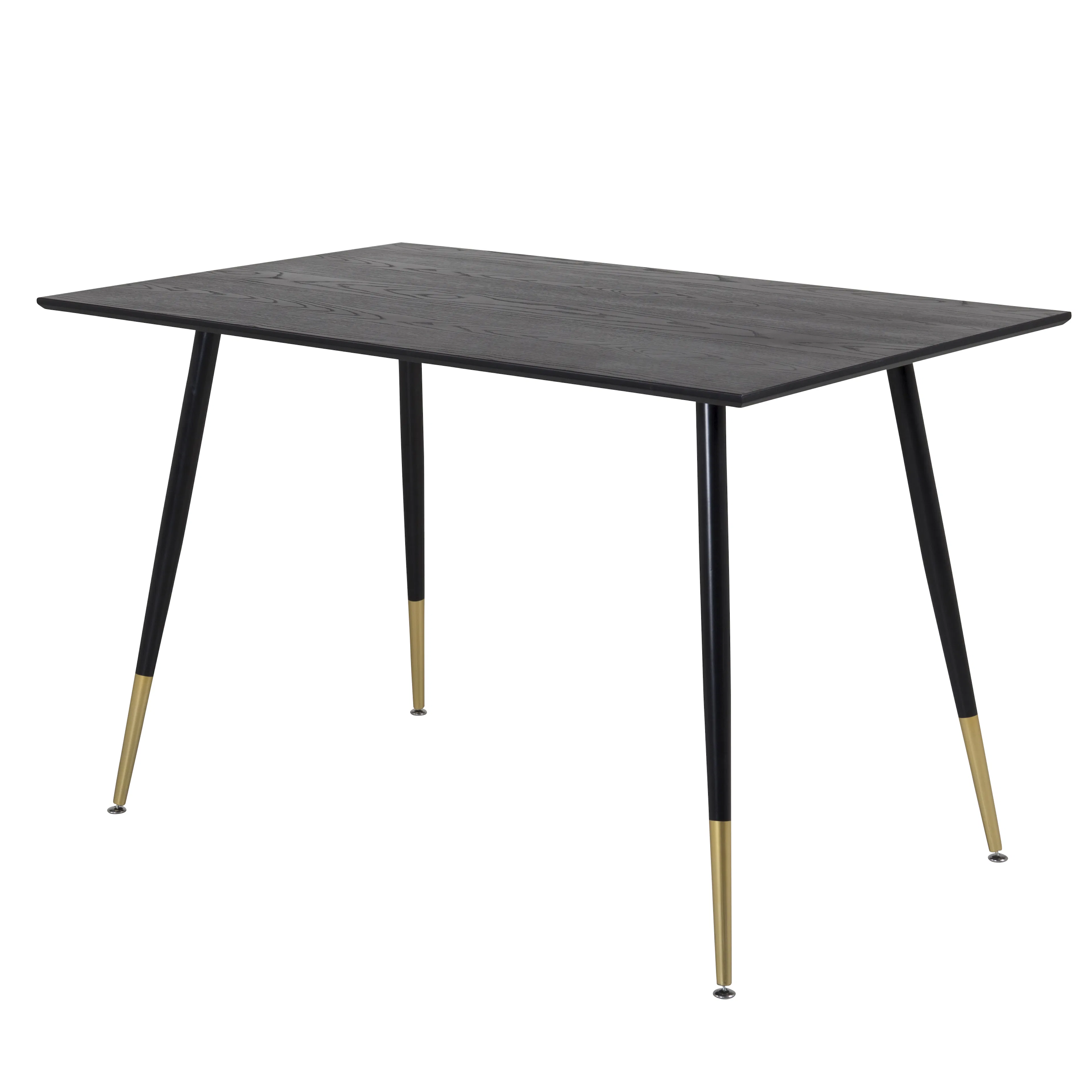Dipp Dining Table - 120 cm - Black Veneer - Black Legs w. Br 120 cm, Svart/Mässing