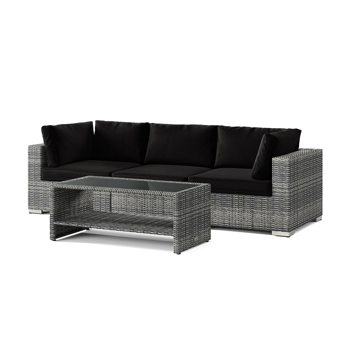 Loungegrupp Comfort Garden Bahamas utesoffa 3-sits med bord och hylla