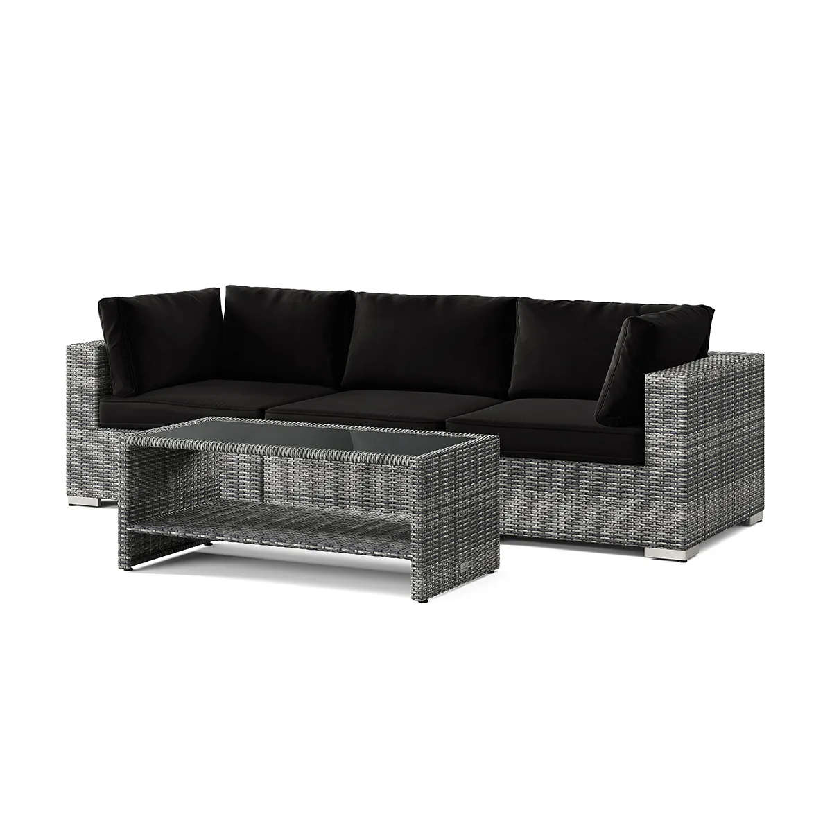 Loungegrupp Comfort Garden Bahamas utesoffa 3-sits med bord och hylla