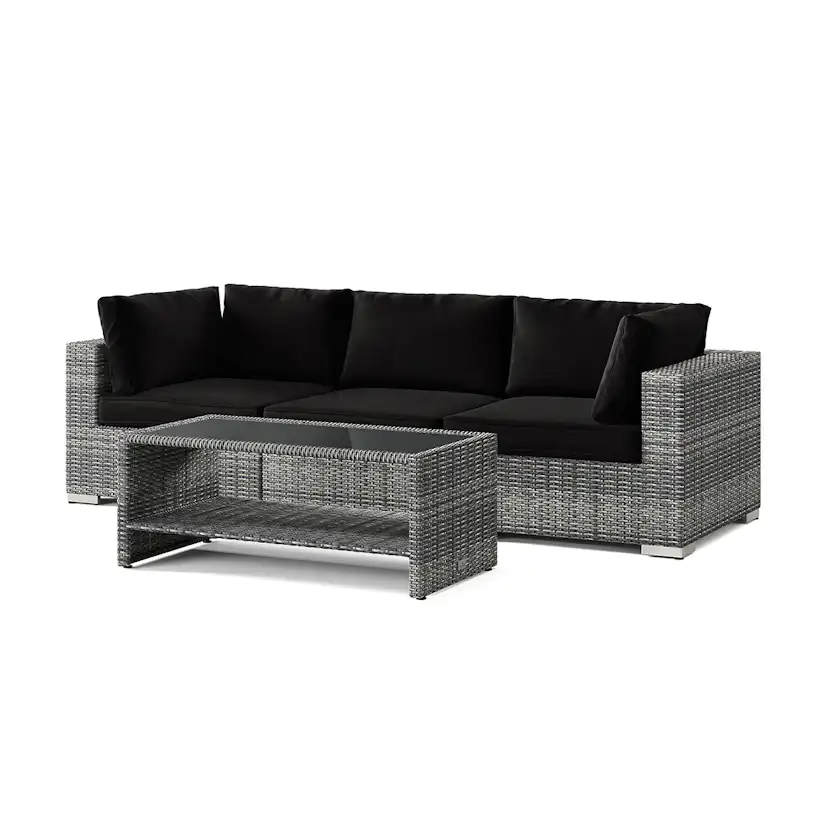 Loungegrupp Comfort Garden Bahamas utesoffa 3-sits med bord och hylla