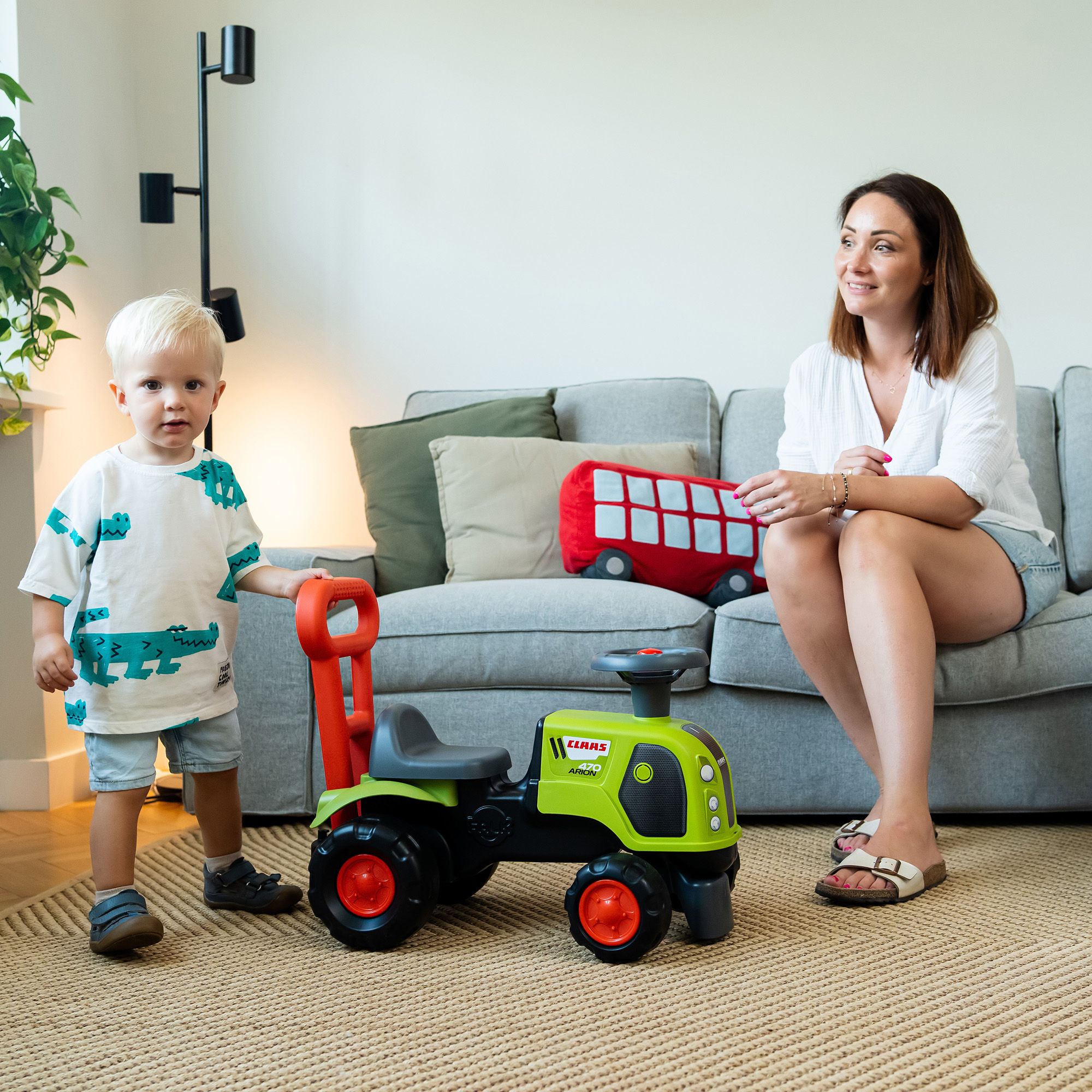 Traktor Falk Claas Med Ratt, Tuta & Tryckhandtag