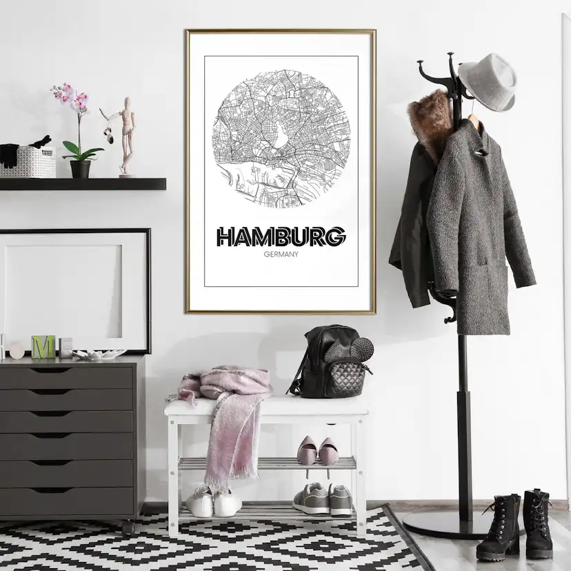 Poster Artgeist Affisch Retro Hamburg