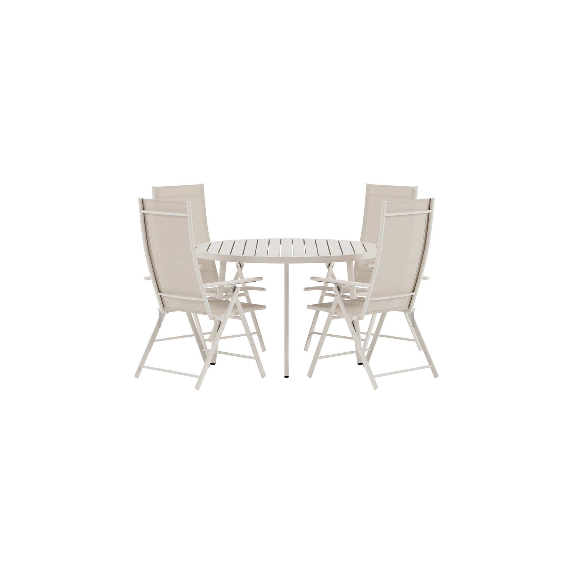 Matgrupp Utomhus Venture Home Giardini Ø120 cm med 4 st Levanzo Trädgårdsstolar