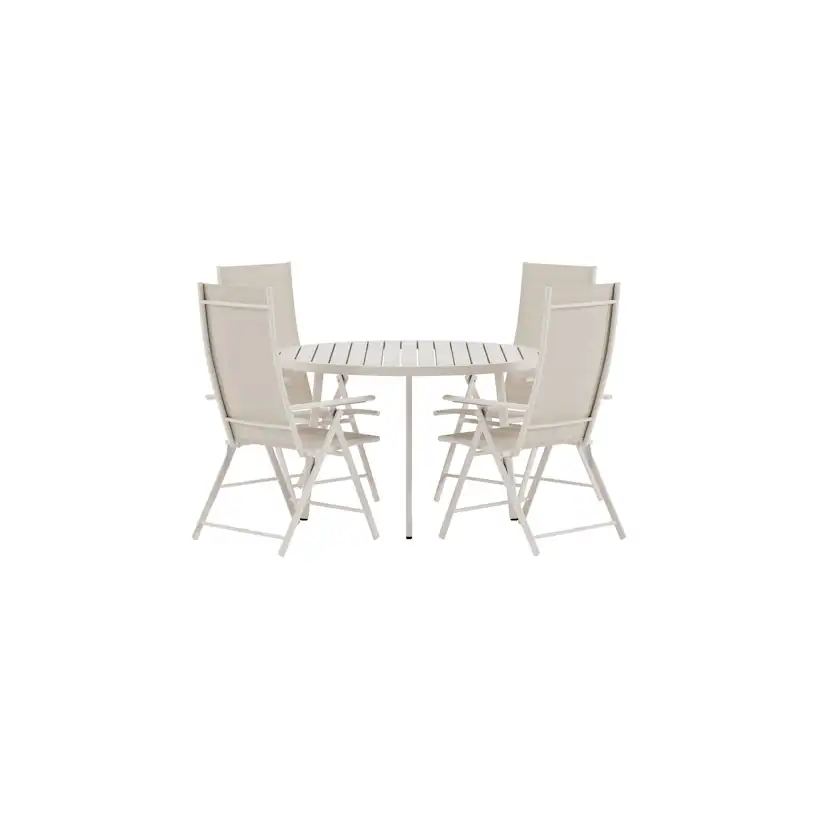 Matgrupp Utomhus Venture Home Giardini Ø120 cm med 4 st Levanzo Trädgårdsstolar