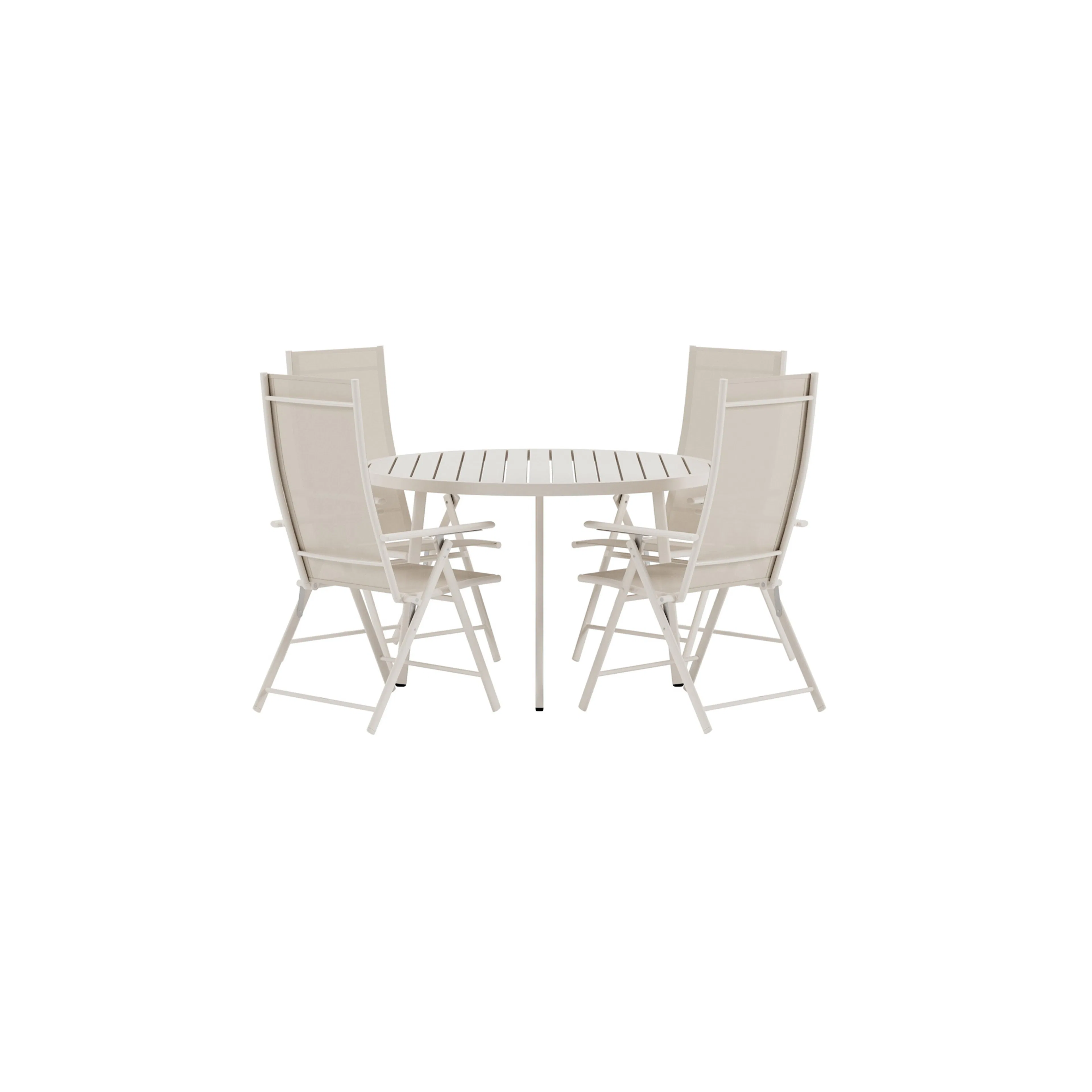 Matgrupp Utomhus Venture Home Giardini Ø120 cm med 4 st Levanzo Trädgårdsstolar
