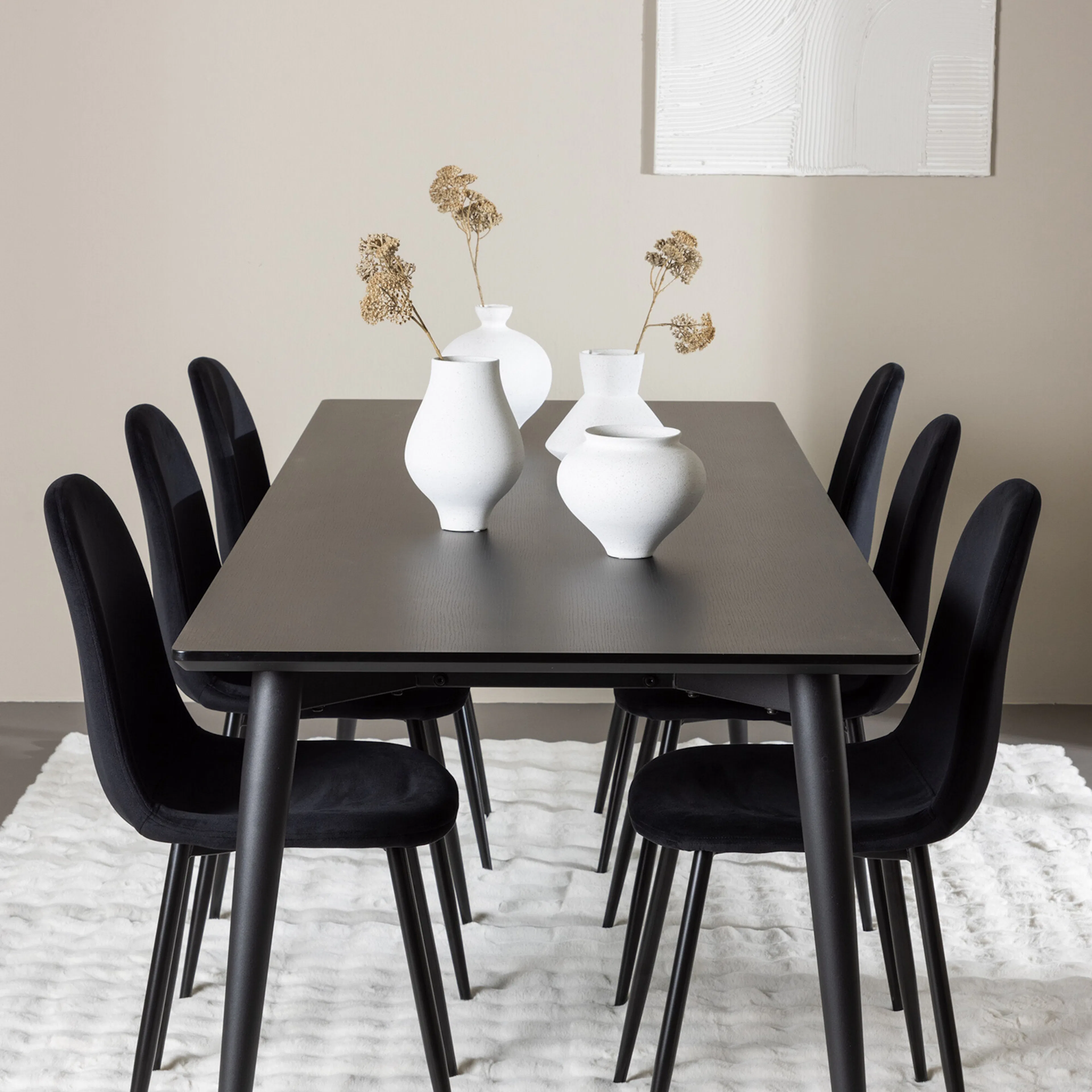 Ellis Dining Table with Polar Dining Chair Svart/Svart
