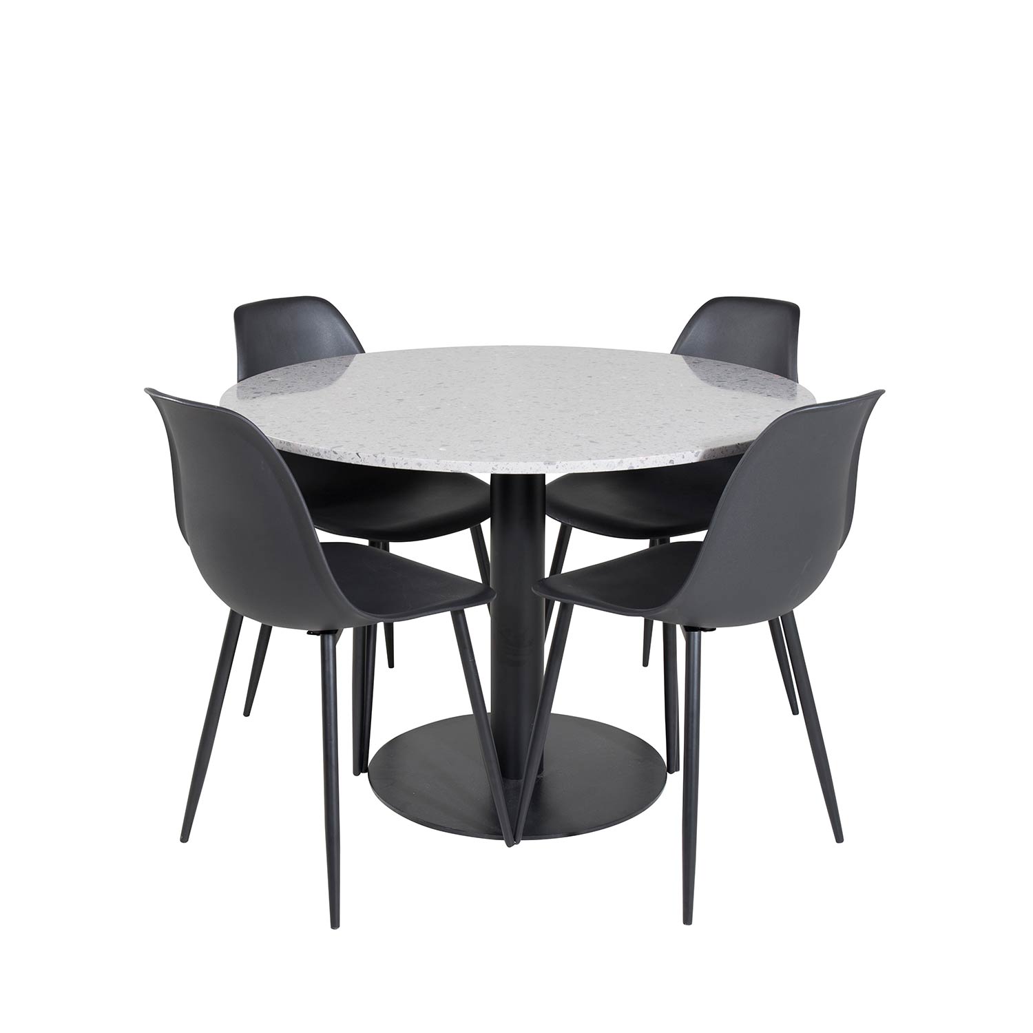 Matgrupp Venture Home Roxanna med 4 Pop Stolar Runt