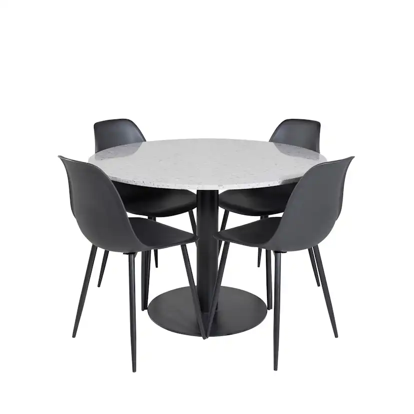 Matgrupp Venture Home Roxanna med 4 Pop Stolar Runt