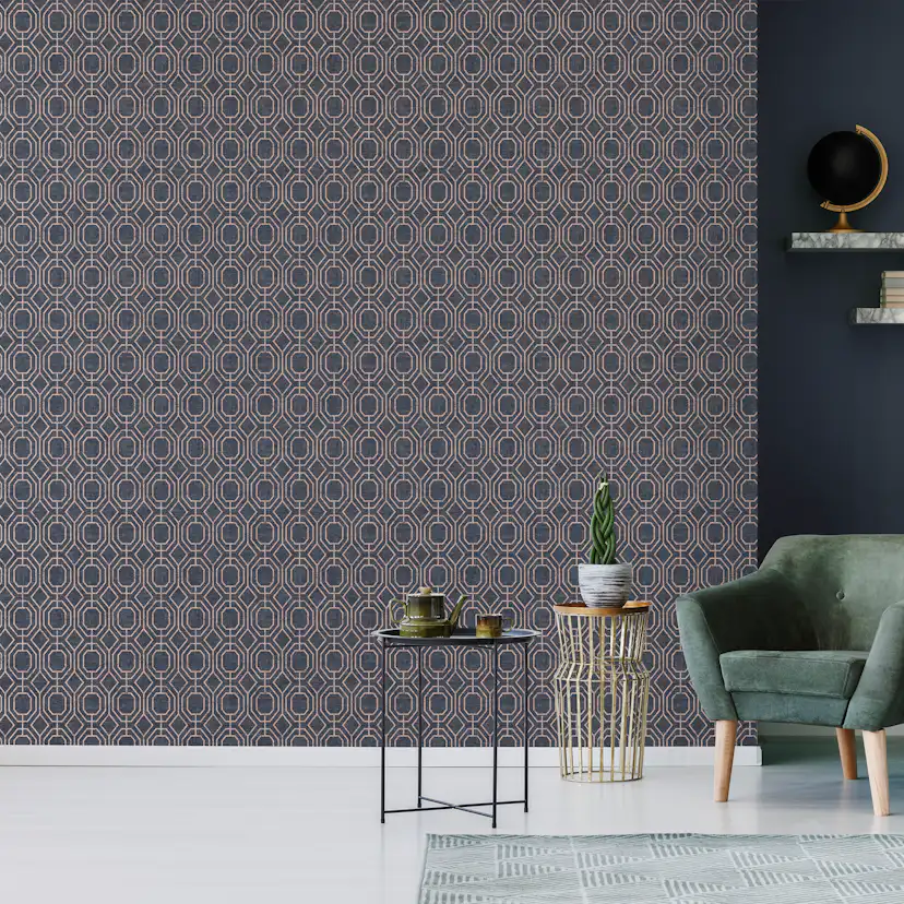 Tapet Superfresco Easy Luxus Geometrisk Blå