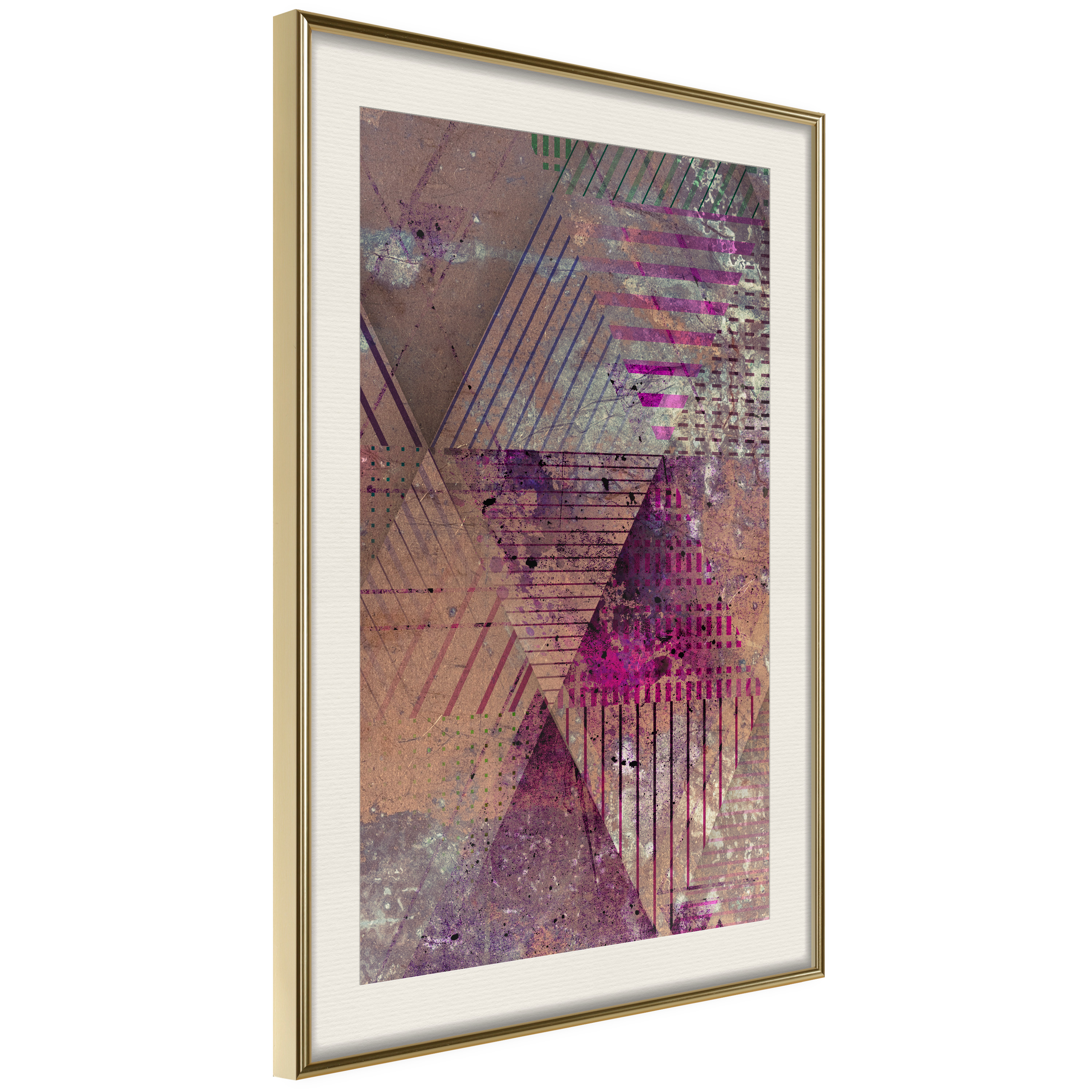 Affisch - Autumn Abstraction [Poster] 30x45 Guld ram med passepartout, 30x45 cm