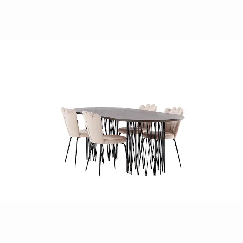Matgrupp furniture/fashion Stone med 4 Limhamn Light Stolar