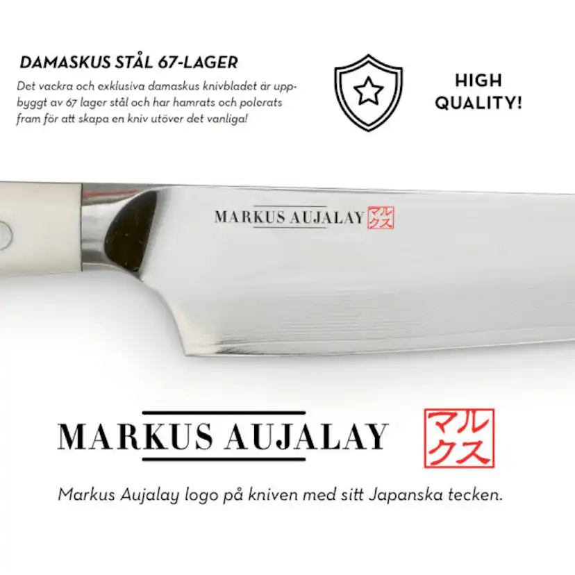 Kockkniv Markus Aujalay Damaskus 32 cm